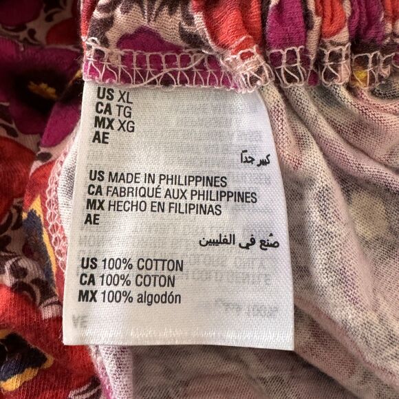 INC X-Large Top Floral Geometric Surplice V-Neck Cap Sleeve Ruched Stretch Multi - Picture 9 of 10